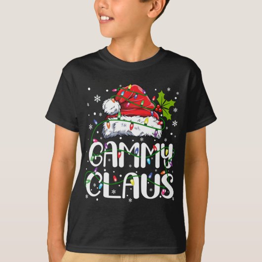 Gammy Claus Kerstmis Kerstman Hoed Matching Famili T-shirt (Voorkant)