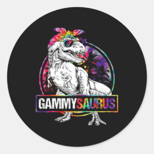 Gammysaurus Dinosaur Gammy Saurus Familie Matching Ronde Sticker