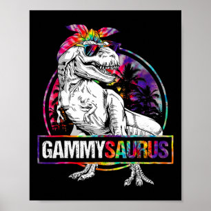 Gammysaurus Dinosaur Gammy Saurus Family Matching Poster
