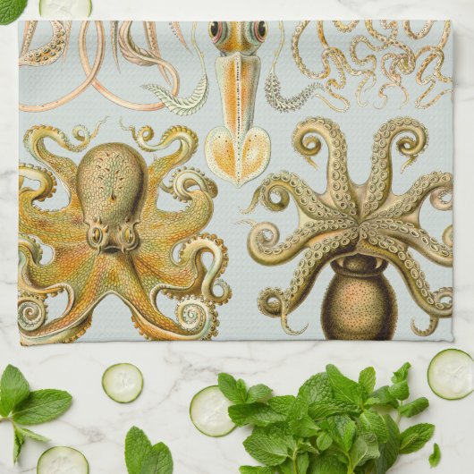 Gamochonia van Ernst Haeckel Theedoek (Gevouwen)