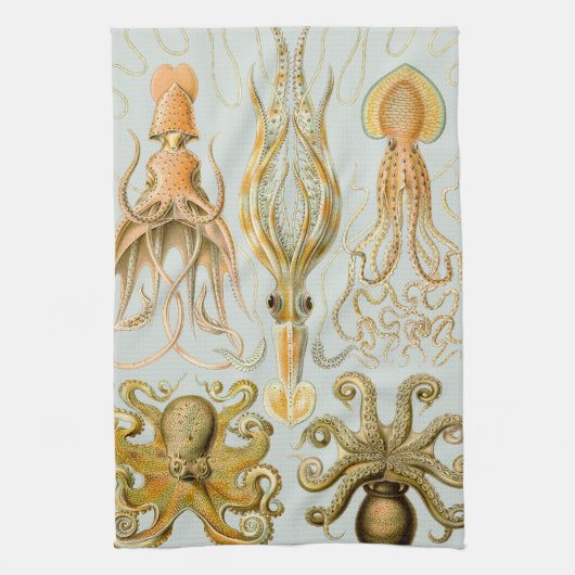 Gamochonia van Ernst Haeckel Theedoek (Verticaal)