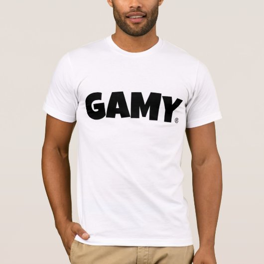 GAMY® Black Logo Herren T-Shirt (Voorkant)