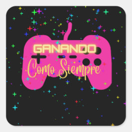 ganando como siempre , videogamer vierkante sticker