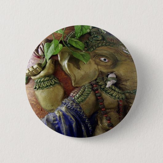 Ganapati Ganesh Ronde Button 5,7 Cm (Voorkant)