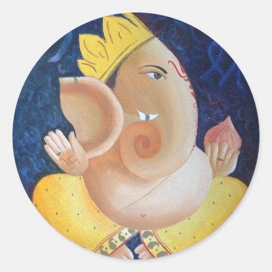 "Ganapati" - ronde sticker (Voorkant)