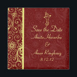 Ganapati Wedding Favor Magnets Magneet<br><div class="desc">Een tijdloze en nuttige trouwgunst. De tekst kan worden aangepast. Past onze andere Ganapati-Design aan. De achtergrondkleur en de tekstkleur kunnen worden veranderd.</div>