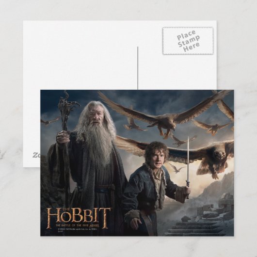 Gandalf, BILBO BAGGINS™ en de grote adelaars Briefkaart (Voorkant / Achterkant)