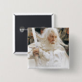 GANDALF™ Fight with Sword Vierkante Button 5,1 Cm (Voorkant /achterkant)