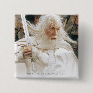 GANDALF™ Fight with Sword Vierkante Button 5,1 Cm