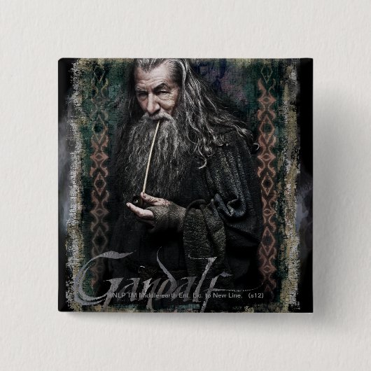 Gandalf met naam vierkante button 5,1 cm (Voorkant)