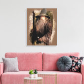 Gandalf met personeel canvas afdruk (Insitu (Woonkamer))