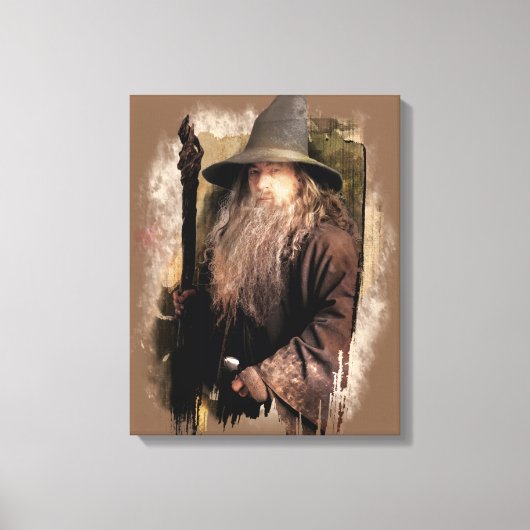 Gandalf met personeel canvas afdruk (Voorkant)