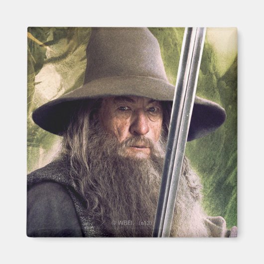 Gandalf met personeel en zwaard magneet (Voorkant)