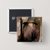 Gandalf met personeel vierkante button 5,1 cm (Voorkant /achterkant)