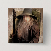 Gandalf met personeel vierkante button 5,1 cm (Voorkant)