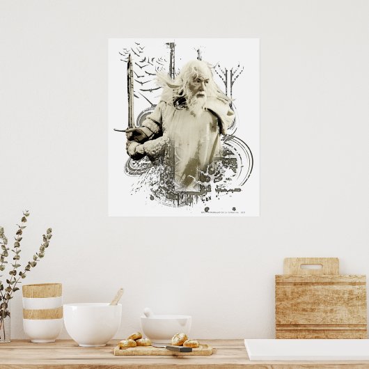 GANDALF™ met Sword Vector Collage Poster (Keuken)