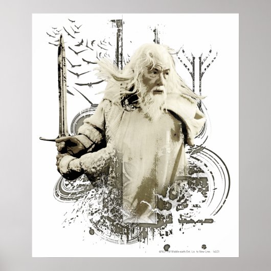 GANDALF™ met Sword Vector Collage Poster (Voorkant)