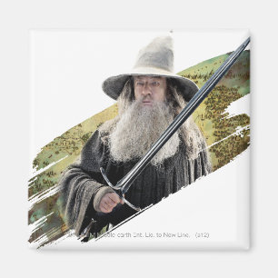 Gandalf met zwaard groen magneet