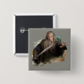 Gandalf met zwaard vierkante button 5,1 cm (Voorkant /achterkant)
