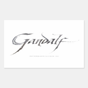 Gandalf-naam gestructureerd rechthoekige sticker