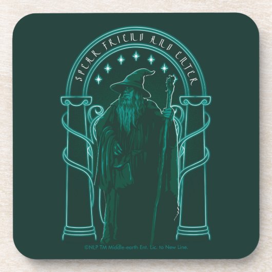 GANDALF™ "Speak Friend And Enter" Doors of Durin Bier Onderzetter (Voorkant)