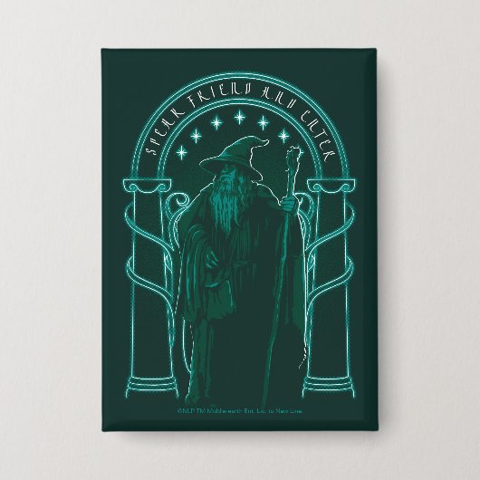 GANDALF™ "Speak Friend And Enter" Doors of Durin Button (Voorkant)