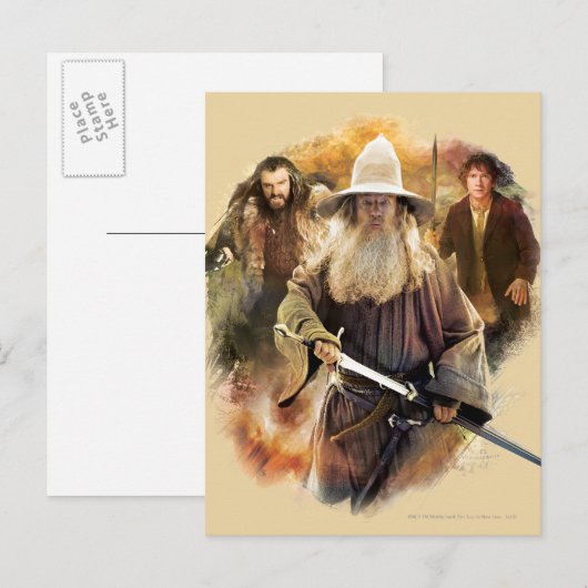 Gandalf, THORIN OAKENSHIELD™ & BILBO BAGGINS™ Briefkaart (Voorkant / Achterkant)