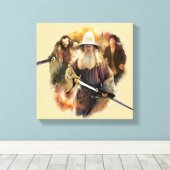 Gandalf, THORIN OAKENSHIELD™ & BILBO BAGGINS™ Canvas Afdruk (Insitu (Houten vloer))