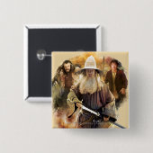 Gandalf, THORIN OAKENSHIELD™ & BILBO BAGGINS™ Vierkante Button 5,1 Cm (Voorkant /achterkant)