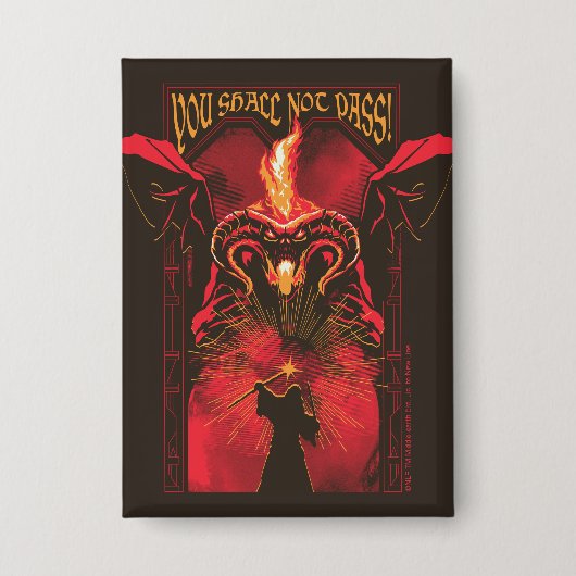 GANDALF™ Vs Balrog "Je Zal Niet Passeren" Grafisch Button (Voorkant)