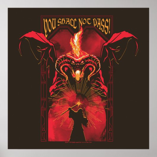 GANDALF™ vs Balrog "Je zult niet passeren" Grafisc Poster (Voorkant)
