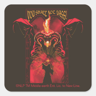 GANDALF™ vs Balrog "Je zult niet passeren" Grafisc Vierkante Sticker