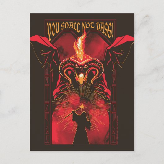 GANDALF™ Vs Balrog "You Shall Not Pass" Graphic Briefkaart (Voorkant)