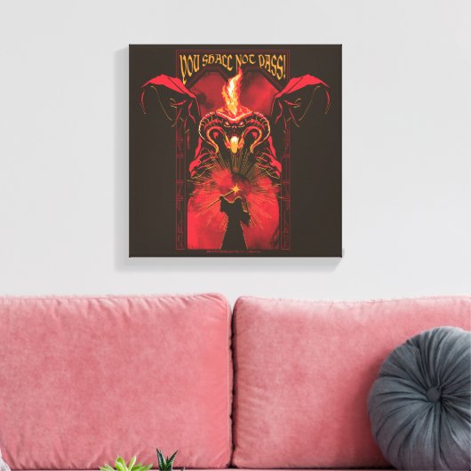 GANDALF™ Vs Balrog "You Shall Not Pass" Graphic Canvas Afdruk (Insitu (Woonkamer))