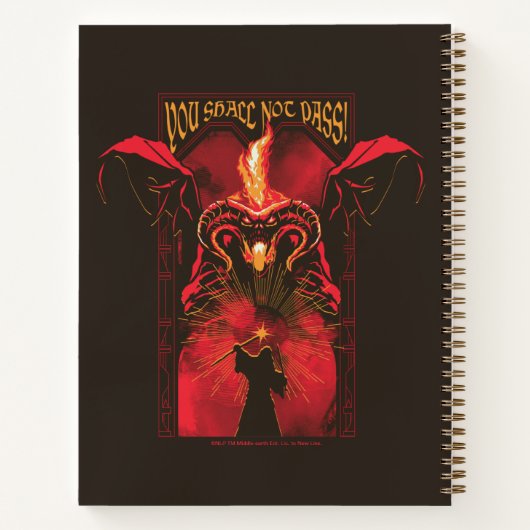 GANDALF™ Vs Balrog "You Shall Not Pass" Graphic Notitieboek (Achterkant)