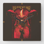 GANDALF™ Vs Balrog "You Shall Not Pass" Graphic Vierkante Klok (Voorkant)