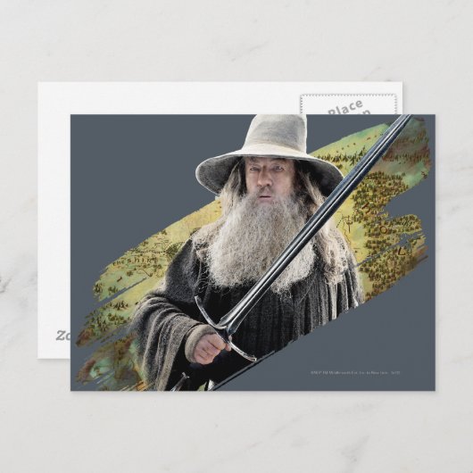 Gandalf With Sword Green Briefkaart (Voorkant / Achterkant)