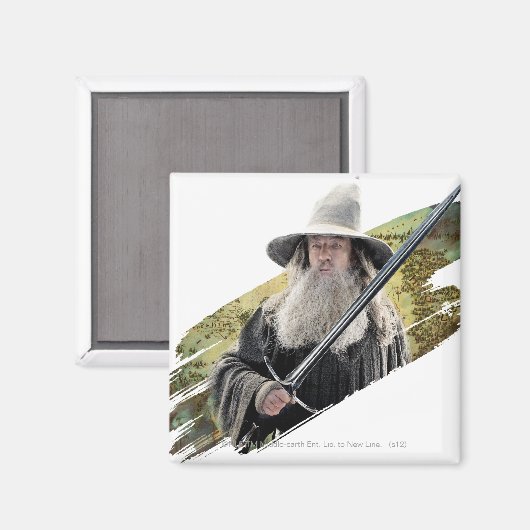 Gandalf With Sword Green Magneet (Voorkant / Achterkant)