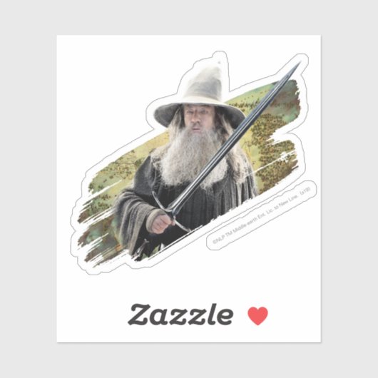 Gandalf With Sword Green Sticker (Vel)