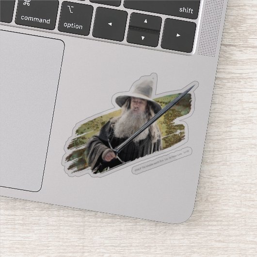 Gandalf With Sword Green Sticker (Detail)