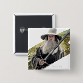 Gandalf With Sword Green Vierkante Button 5,1 Cm (Voorkant /achterkant)