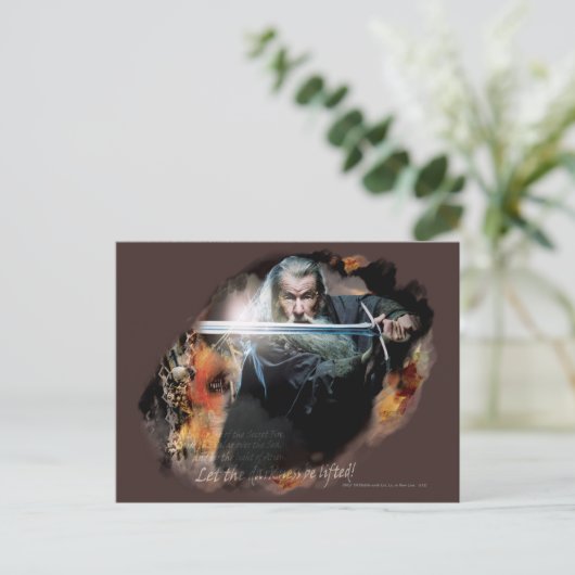 Gandalf With Sword In Battle Briefkaart (Staand voorkant)