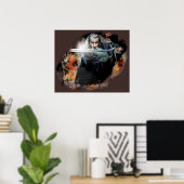 Gandalf With Sword In Battle Poster (Thuiskantoor)