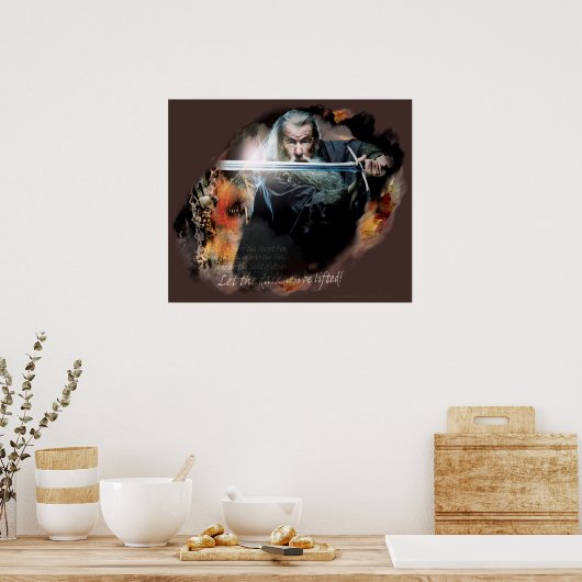 Gandalf With Sword In Battle Poster (Keuken)