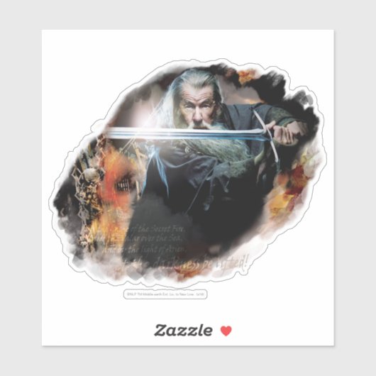 Gandalf With Sword In Battle Sticker (Vel)