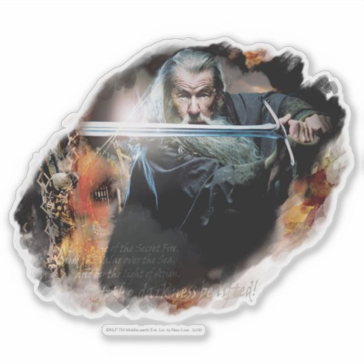 Gandalf With Sword In Battle Sticker (Voorkant)