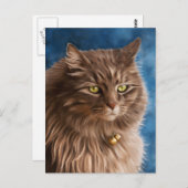 Gandalf - Zilveren Tabby Cat Art Briefkaart (Voorkant / Achterkant)