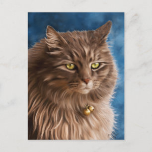 Gandalf - Zilveren Tabby Cat Art Briefkaart