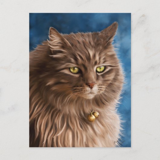Gandalf - Zilveren Tabby Cat Art Briefkaart (Voorkant)