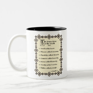 Gandhi 7 Dodelijke zins © Tweekleurige Koffiemok